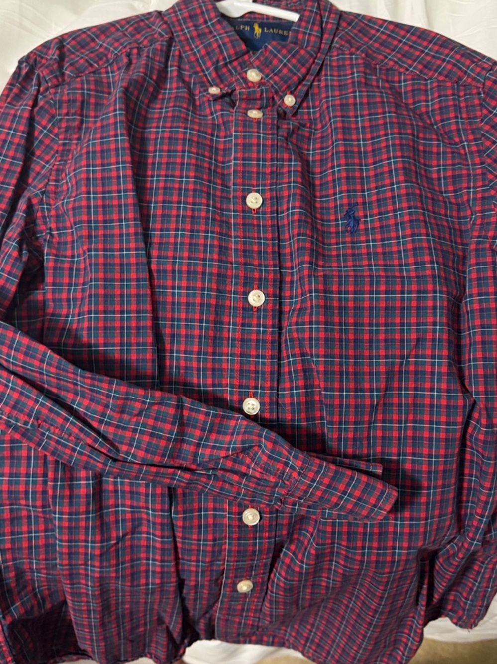 Polo by Ralph Lauren Red and Blue Plaid Button-Down Shirt